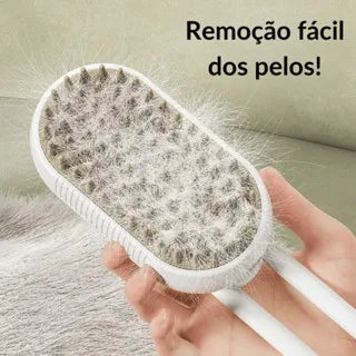 Escova Vapor Elétrica para remover pelos de Gatos e Cães