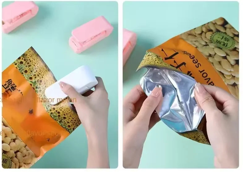 Selador de alimentos de plástico portátil, sacos de embalagem a vácuo, máquina de fechamento térmico, conservação de sacos plásticos, cozinha