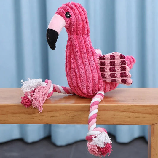 Brinquedo de pelúcia em formato de animal com apito para cães, brinquedo fofo e resistente a mordidas em veludo cotelê para cães, gatos e filhotes.