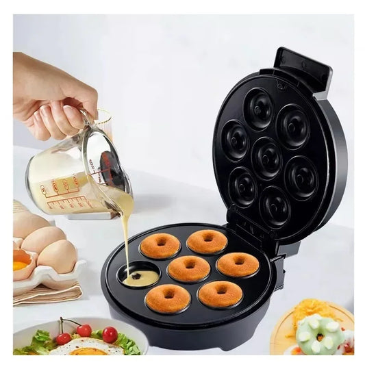 Máquina elétrica para fazer donuts 110V 1000W com 7 furos antiaderentes