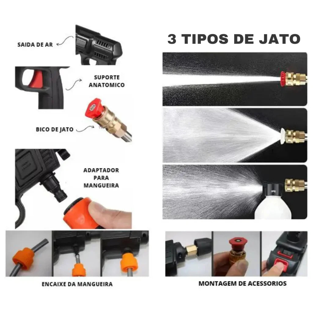 Lavadora portátil recarregável de alta pressão para carros e jardins Premium Line Professional Car Wash