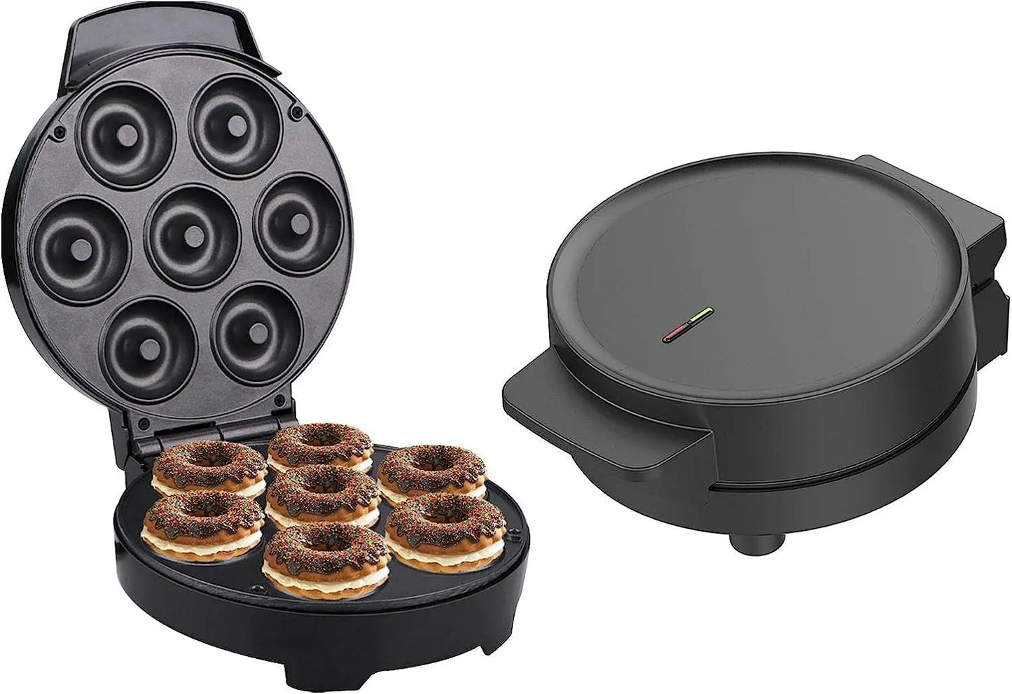 Máquina elétrica para fazer donuts 110V 1000W com 7 furos antiaderentes