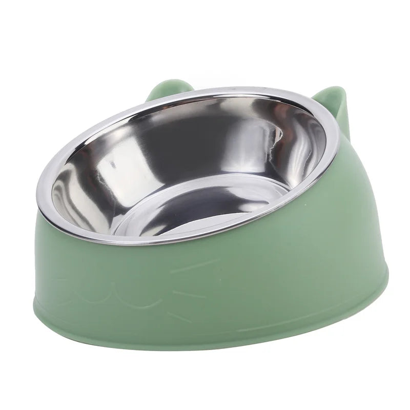 Tigela para cães e gatos 100ml, elevada em 15 graus, antiderrapante, com base para filhotes, alimentador de água potável, inclinação, proteção para o pescoço, acessórios para tigelas para animais de estimação.
