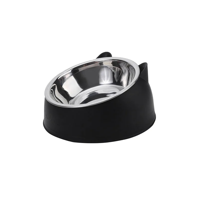 Tigela para cães e gatos 100ml, elevada em 15 graus, antiderrapante, com base para filhotes, alimentador de água potável, inclinação, proteção para o pescoço, acessórios para tigelas para animais de estimação.