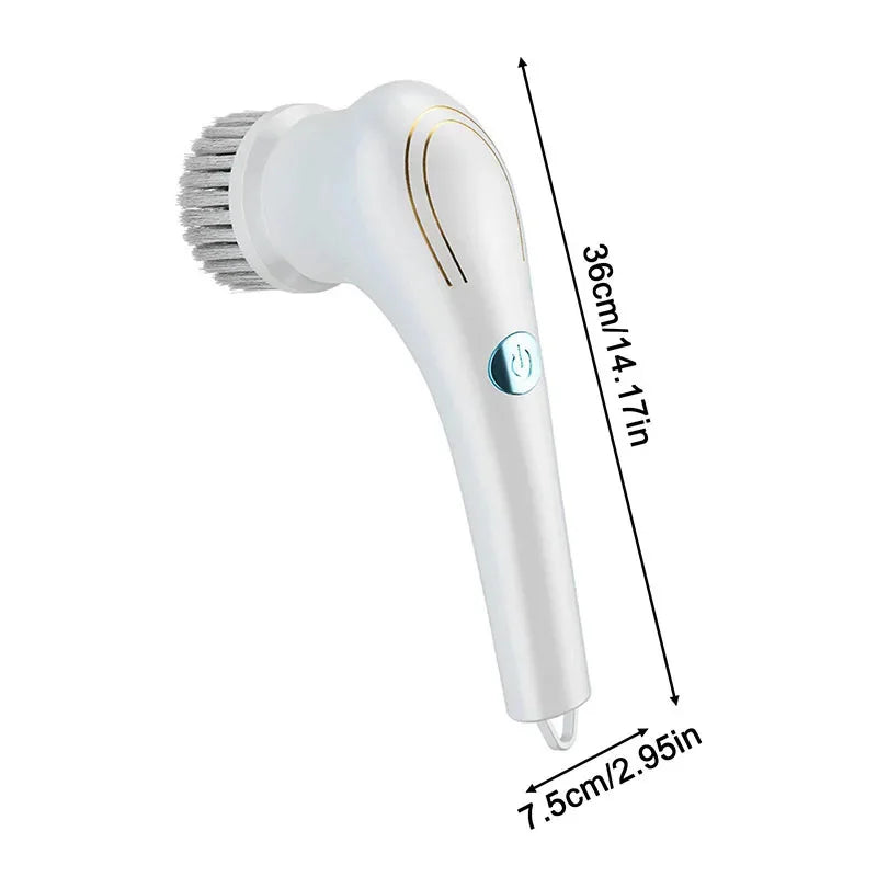 Escova de limpeza elétrica multifuncional, carregamento USB, 5 em 1